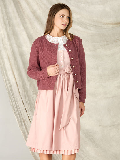 Women's Traditional Sweater Cardigan - AMALIA IN DUSTY ROSE